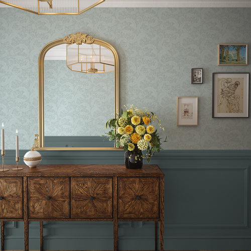 Enchanted Leaf Wallpaper in Duck Egg