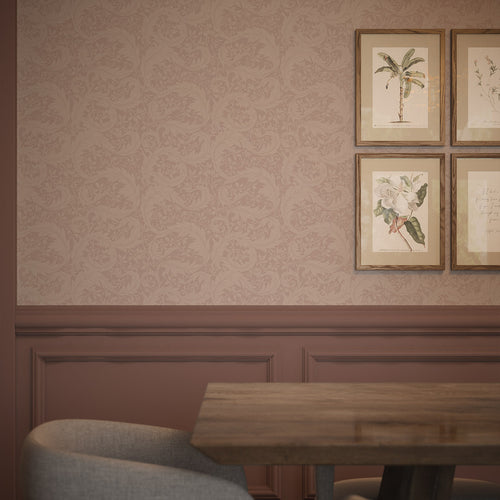 Enchanted Leaf Wallpaper in Vintage Rose