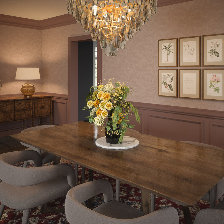 Enchanted Leaf Wallpaper in Vintage Rose