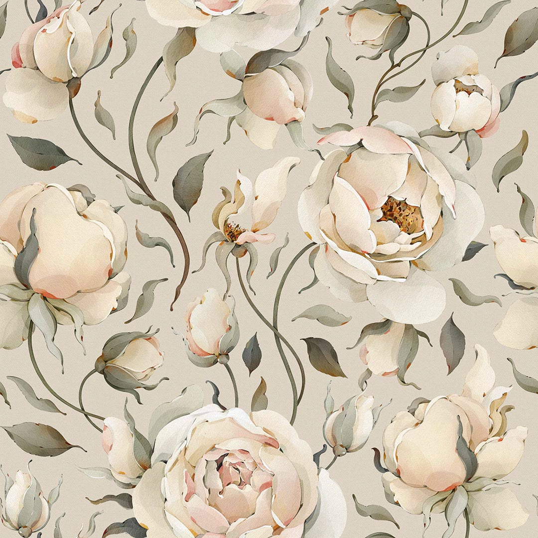 Sample of Enchanted Roses Wallpaper in Blush on Castle Stone