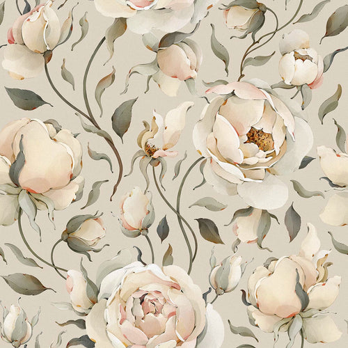 Sample of Enchanted Roses Wallpaper in Blush on Castle Stone