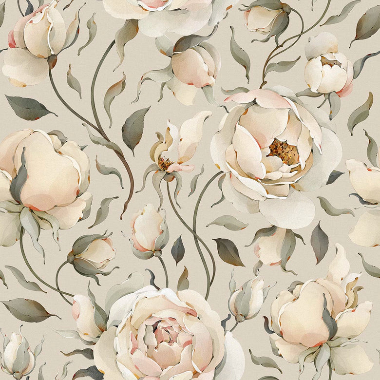 Sample of Enchanted Roses Wallpaper in Blush on Castle Stone