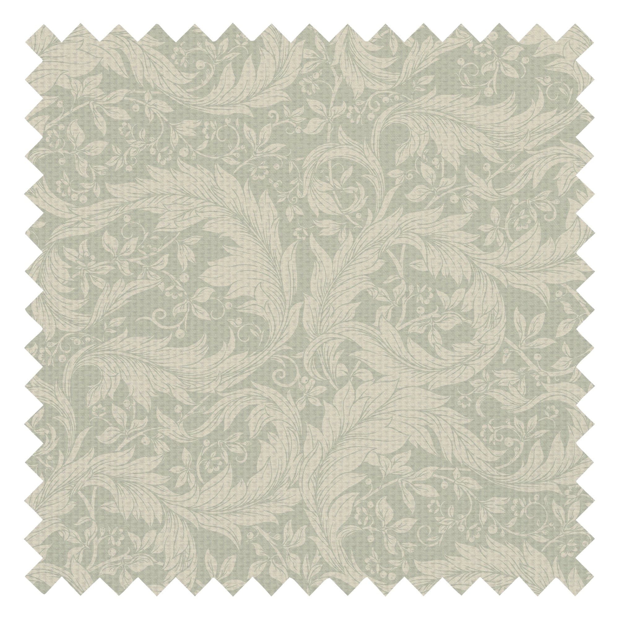 Enchanted Leaf Fabric in Rich Cream on Sage