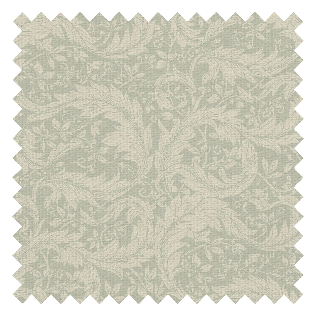 Enchanted Leaf Fabric in Rich Cream on Sage