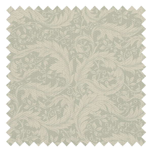 Enchanted Leaf Fabric in Rich Cream on Sage
