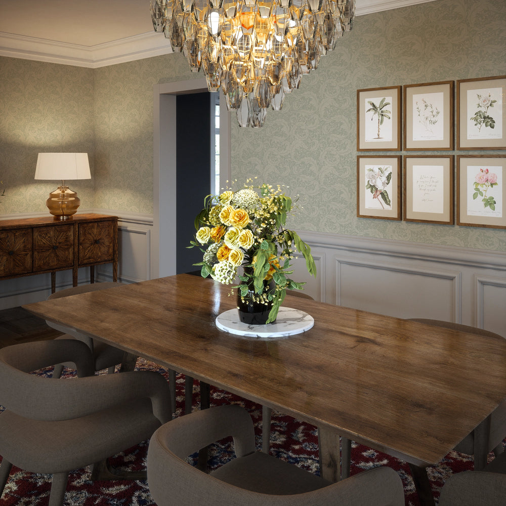 Enchanted Leaf Wallpaper in Rich Cream on Sage