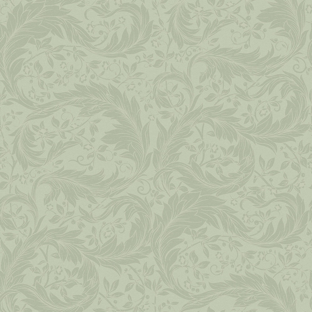 Enchanted Leaf Wallpaper in Sage on Light Sage