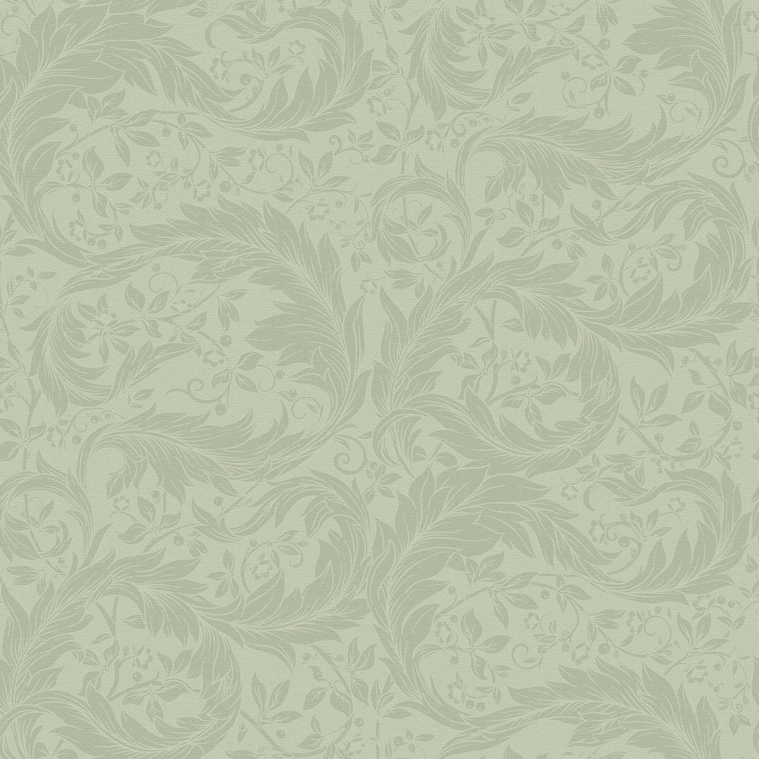 Enchanted Leaf Wallpaper in Sage on Light Sage