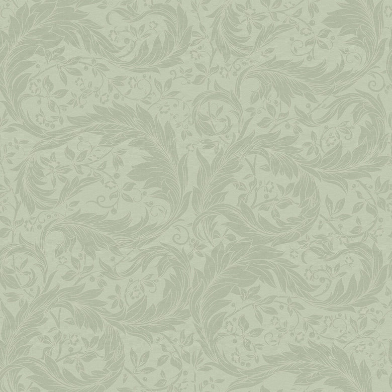 Enchanted Leaf Wallpaper in Sage on Light Sage