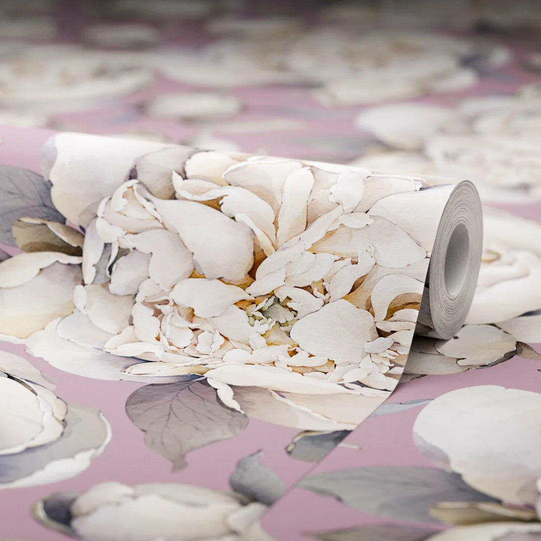 English Garden Peonies Wallpaper in English Lavender
