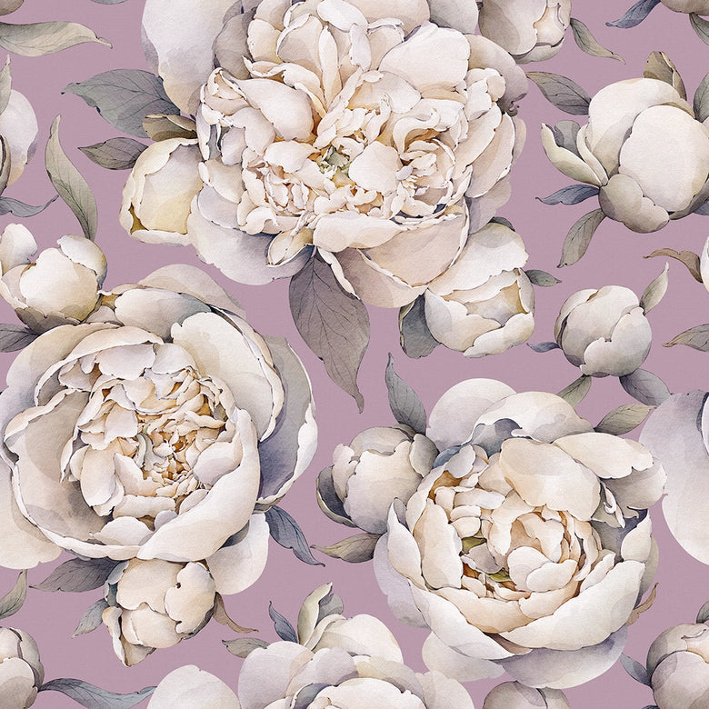 Sample of English Garden Peonies Wallpaper in English Lavender