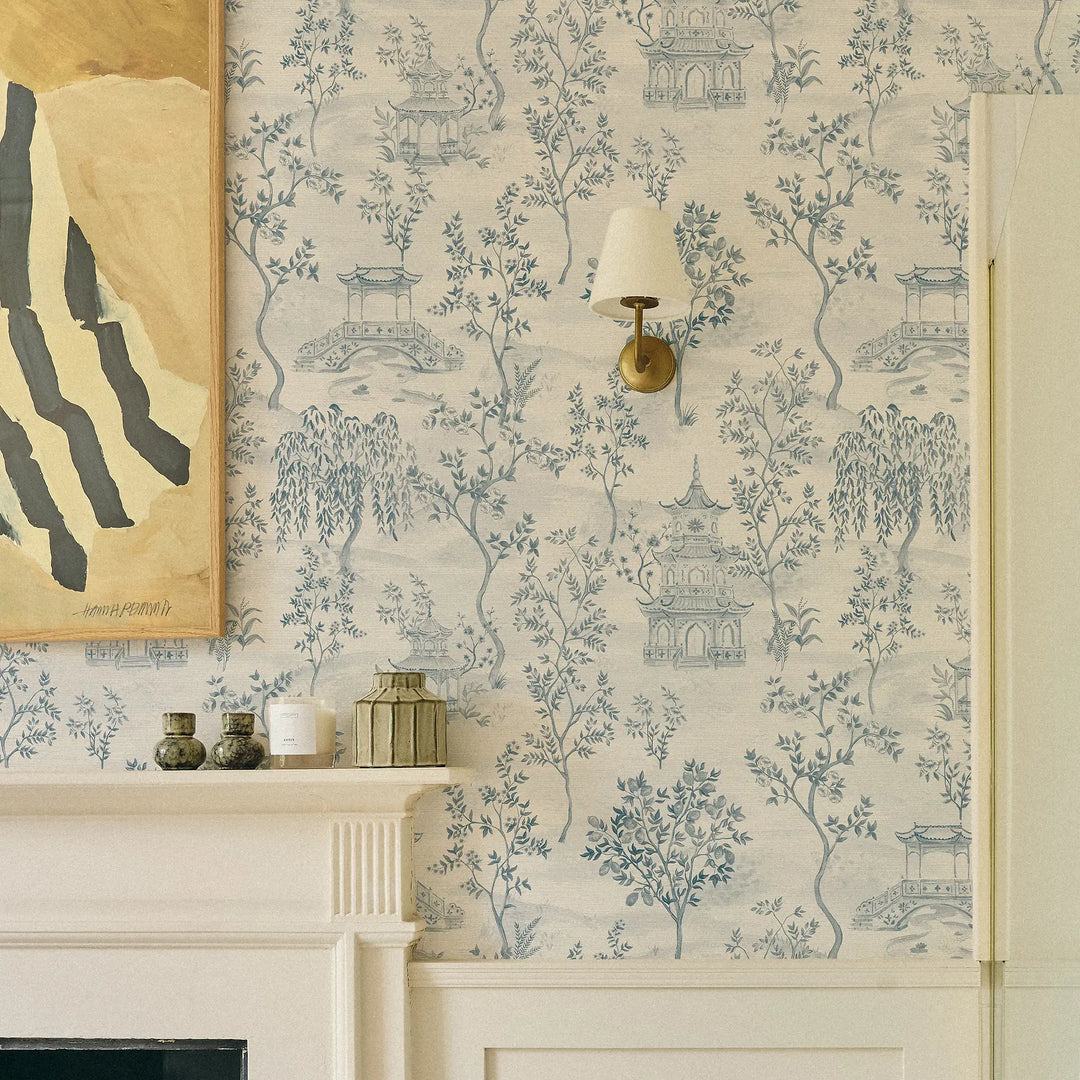 Feng Shui Wallpaper in Blues