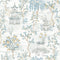 Feng Shui Wallpaper in Blues and Lemon