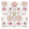 Floral Crewelwork Fabric in Pink and Green