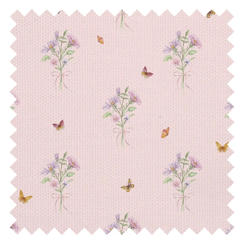 Floral Posy Flutter Fabric in Beautiful Blush