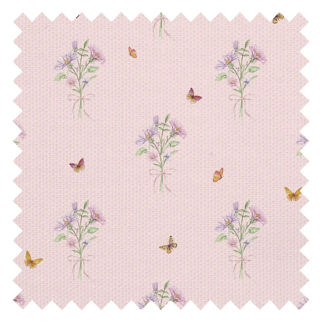 Floral Posy Flutter Fabric in Beautiful Blush