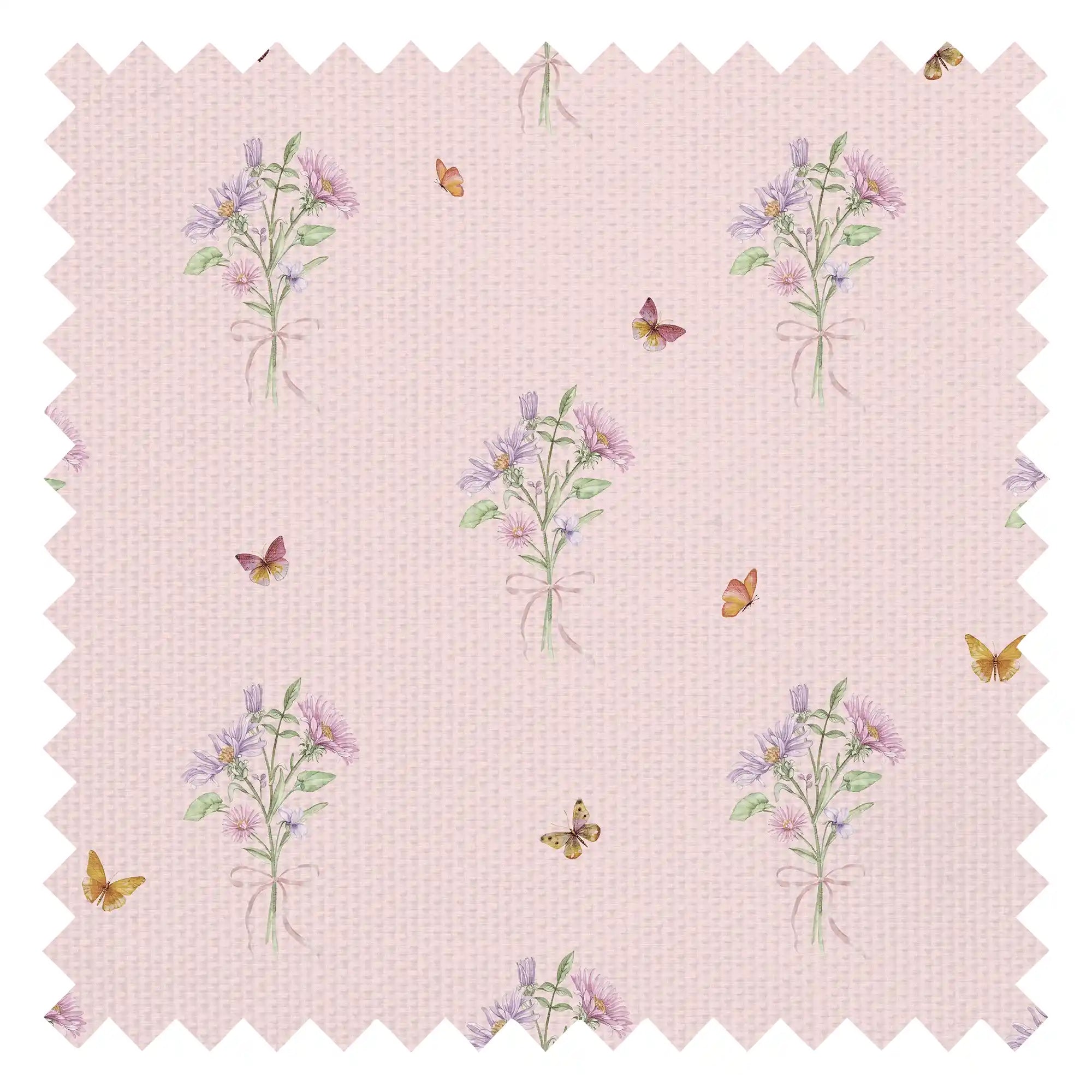 Floral Posy Flutter Fabric in Beautiful Blush