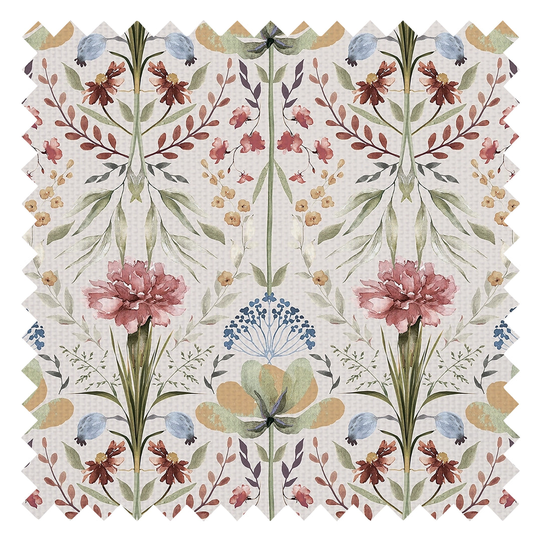 Frances Fabric in Autumn Hues on Vintage Cream