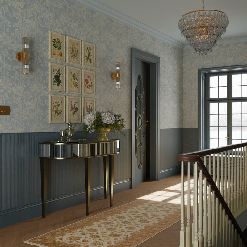 Garden Trellis Wallpaper in Mineral and Vintage Cream – Lucie Annabel