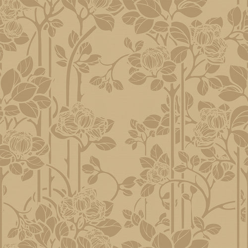 Garden Trellis Wallpaper in Ochre and Gold