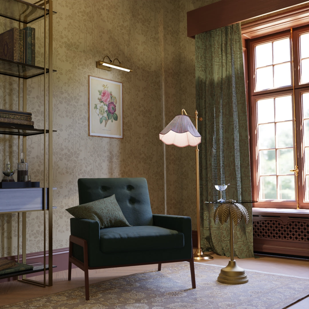 Garden Trellis Wallpaper in Ochre and Gold