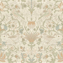 Garden Visitors Wallpaper in Latte and Hazelnut on Warm Cream