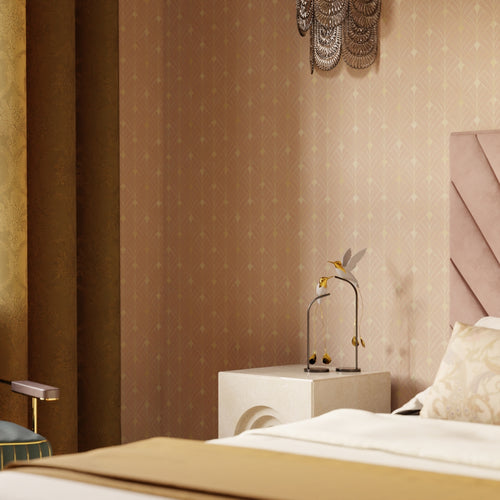 Gatsby Wallpaper in Blush and Vintage Gold
