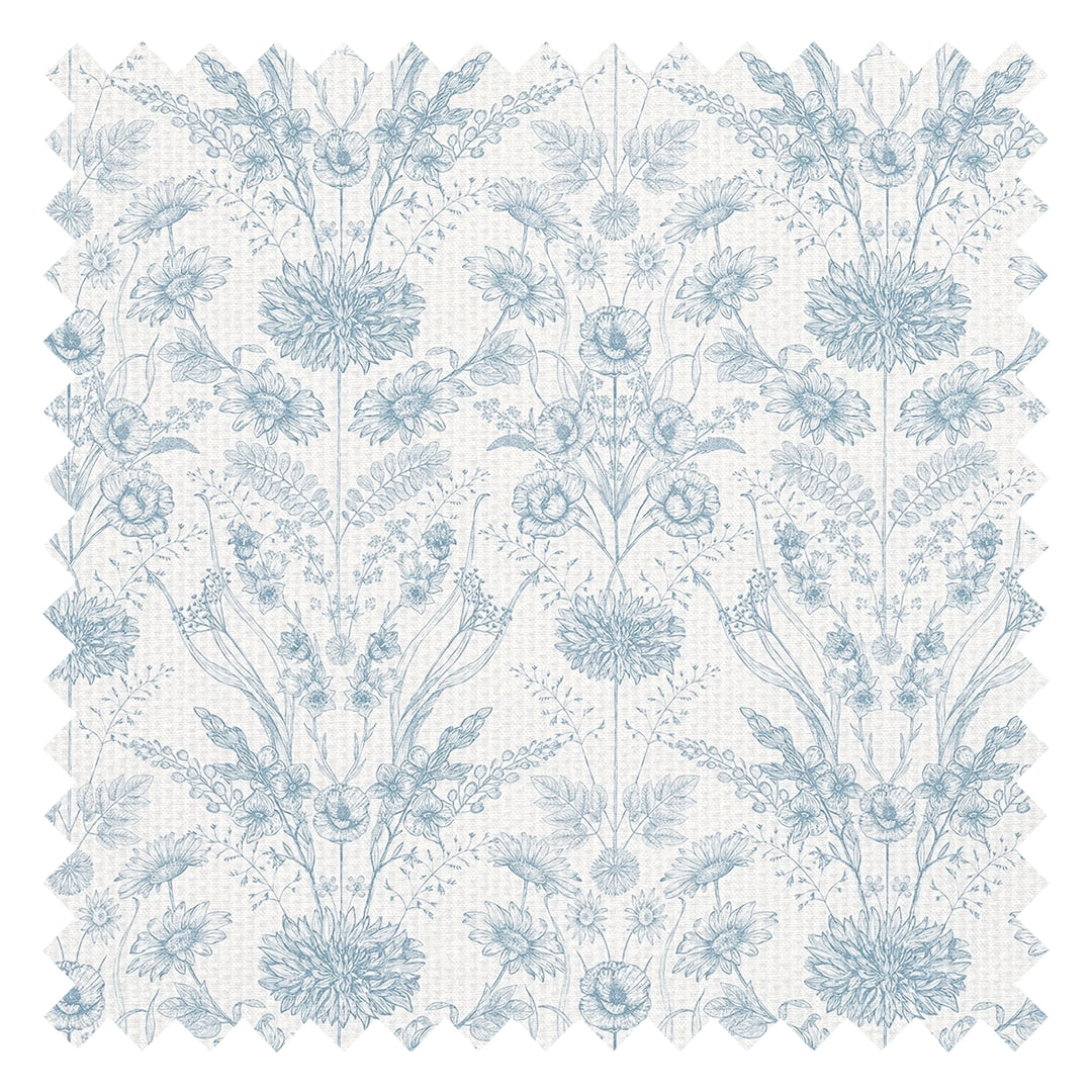 Grace Fabric in Cornflower Blue on Cream