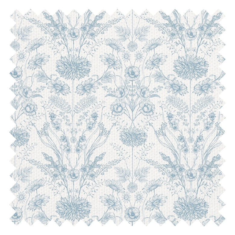 Grace Fabric in Cornflower Blue on Cream