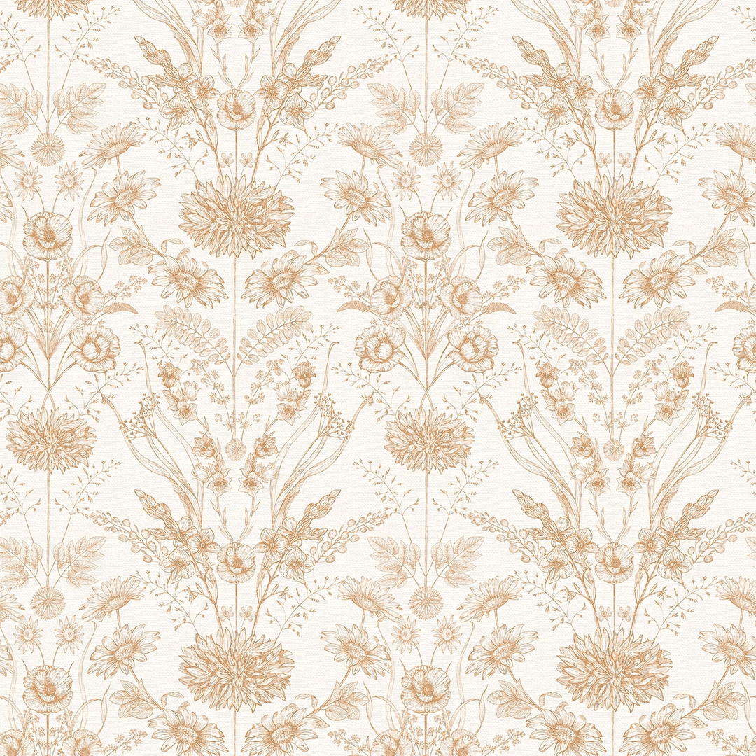 Grace Wallpaper in Light Terracotta on Windsor Cream