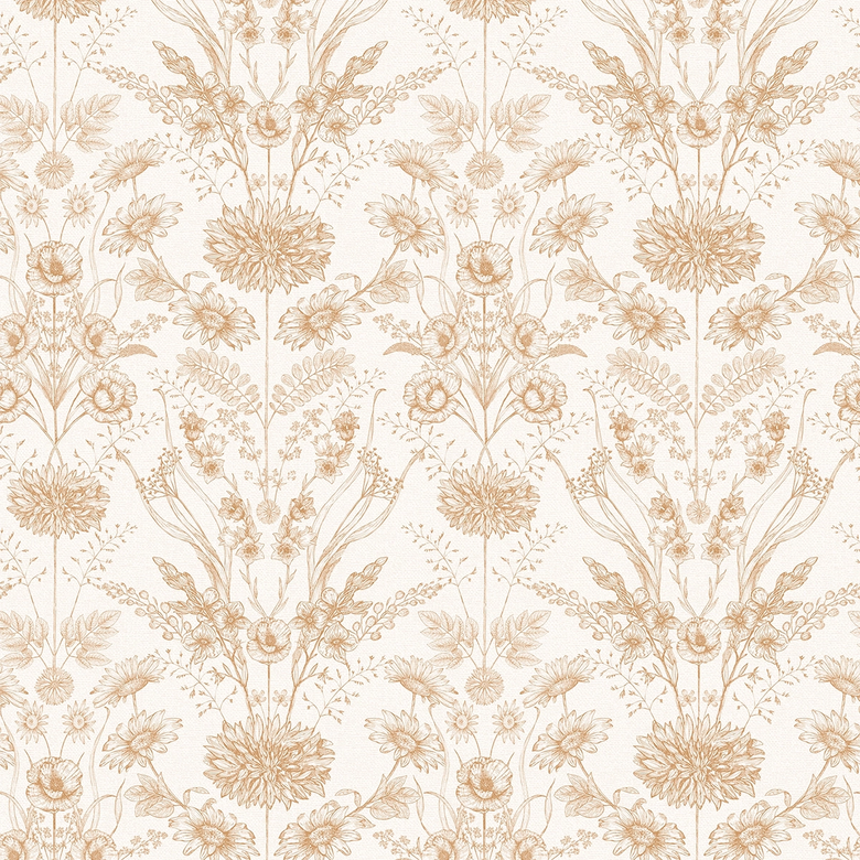 Grace Wallpaper in Light Terracotta on Windsor Cream