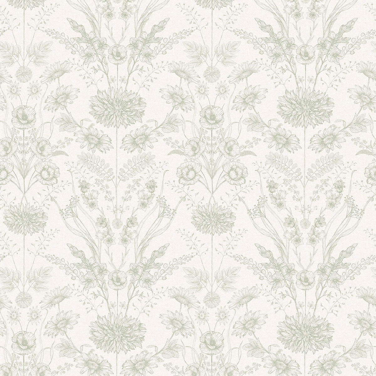 Grace Wallpaper in Sage on Windsor Cream