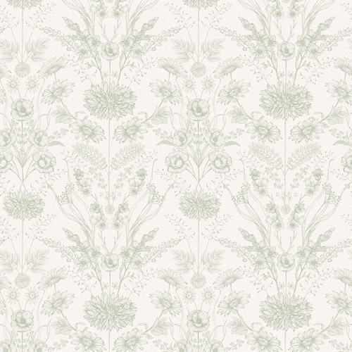 Grace Wallpaper in Sage on Windsor Cream