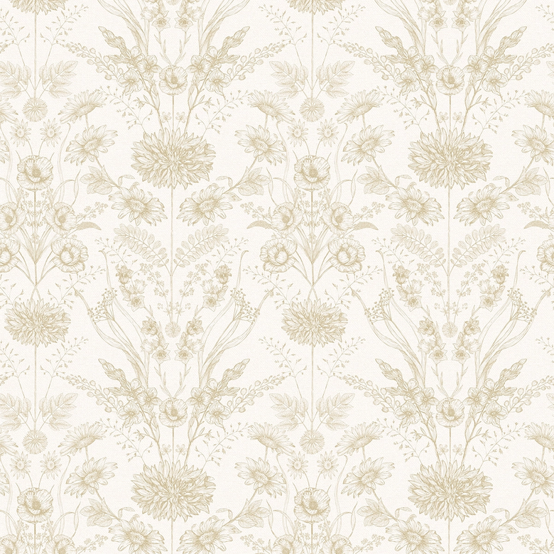 Grace Wallpaper in Sand on Windsor Cream