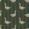 Guard Goose Wallpaper in Gentleman Green and Pine Green