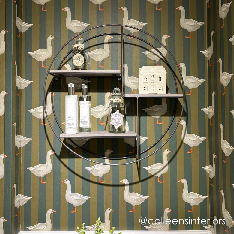 Guard Goose Wallpaper in Gentleman Green and Pine Green