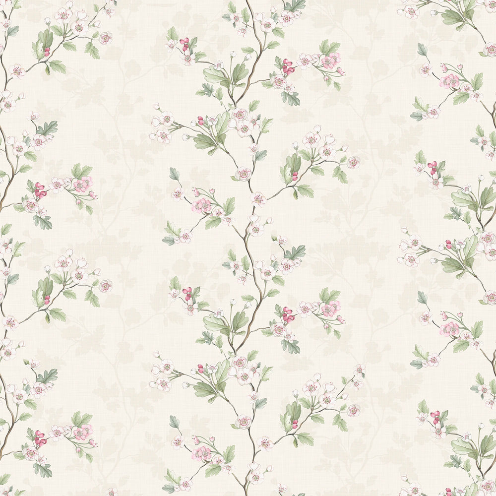 Hawthorn Stripe Wallpaper in Cream