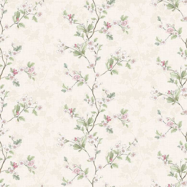 Hawthorn Stripe Wallpaper in Cream