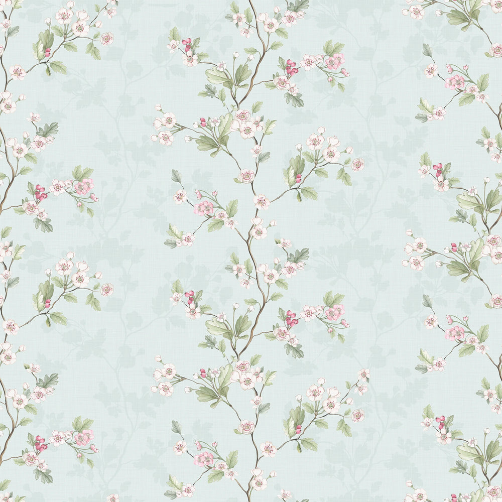 Hawthorn Stripe Wallpaper in Duck Egg