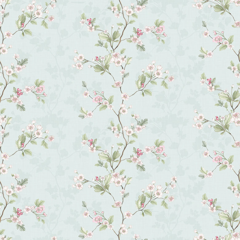 Hawthorn Stripe Wallpaper in Duck Egg
