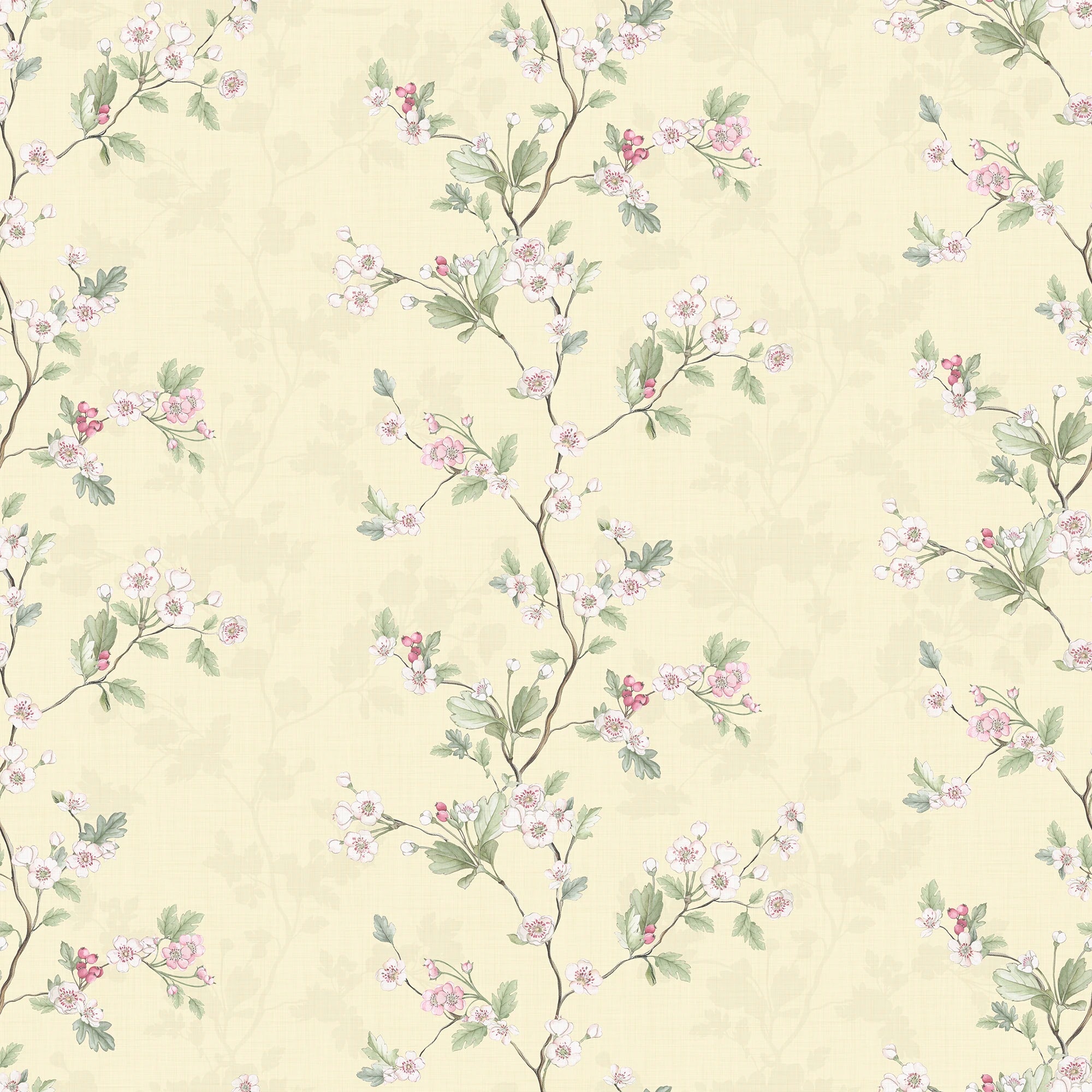 Hawthorn Stripe Wallpaper in Lemon