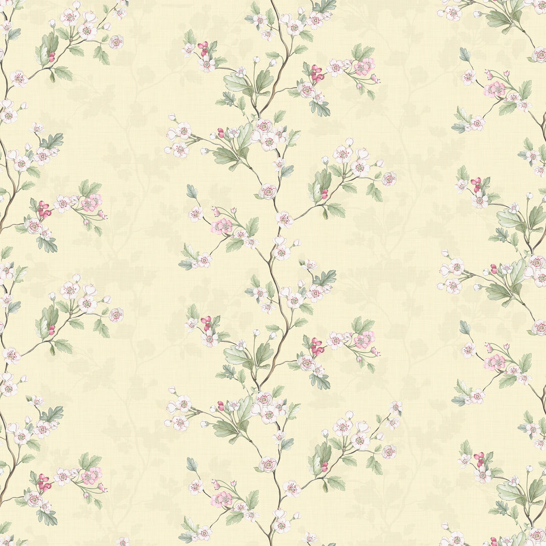 Sample of Hawthorn Stripe Wallpaper in Lemon