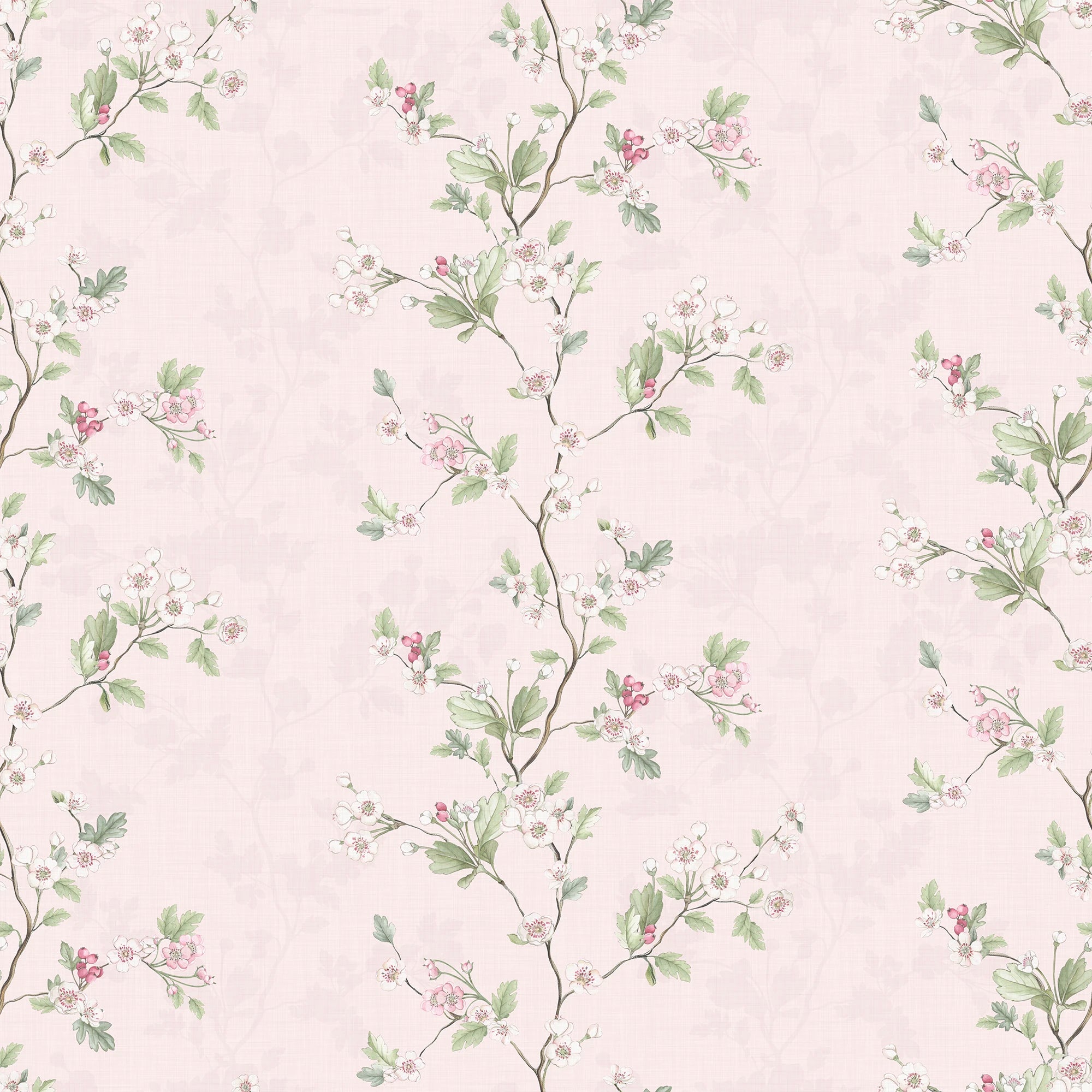 Hawthorn Stripe Wallpaper in Soft Pink