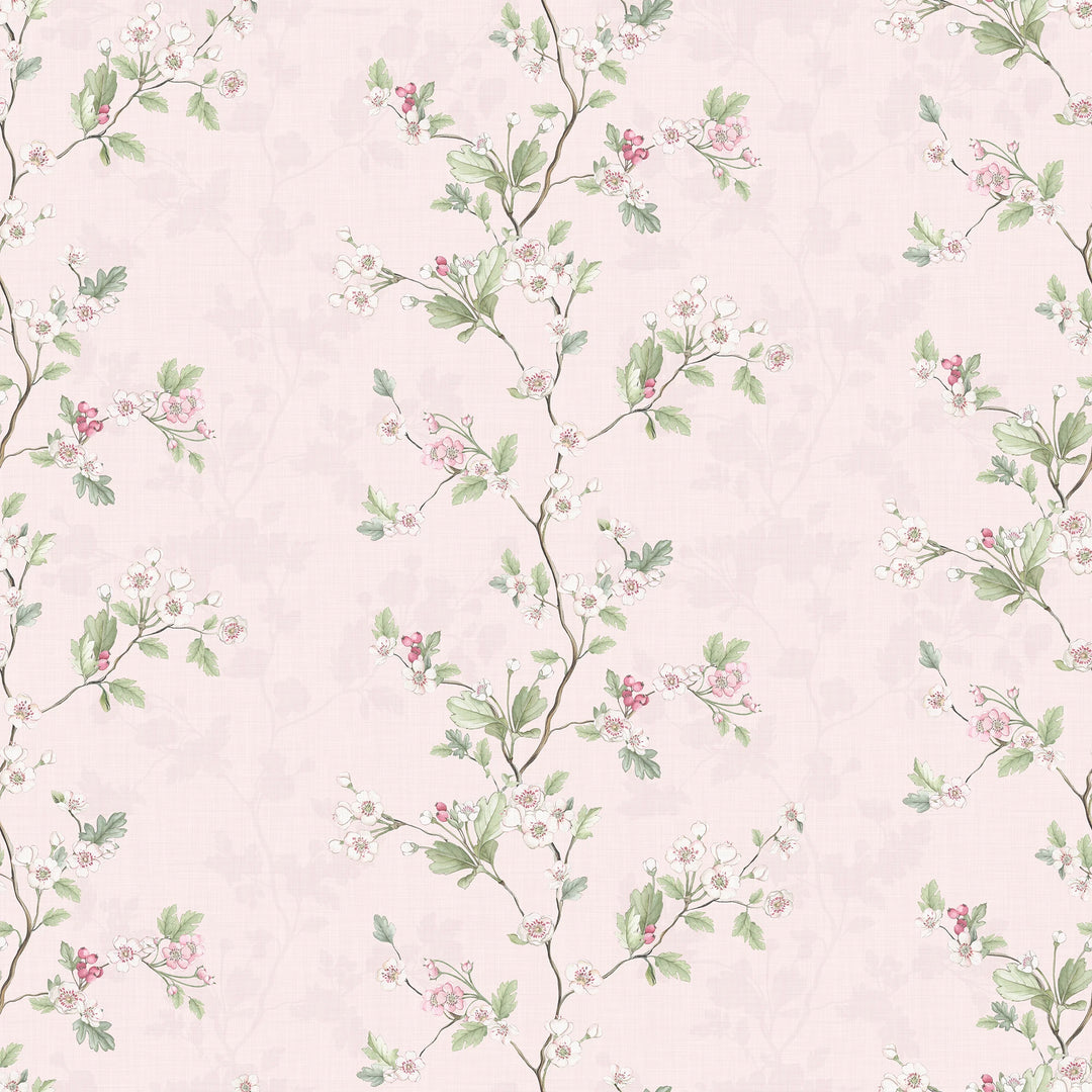 Sample of Hawthorn Stripe Wallpaper in Soft Pink