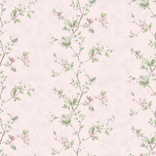 Sample of Hawthorn Stripe Wallpaper in Soft Pink