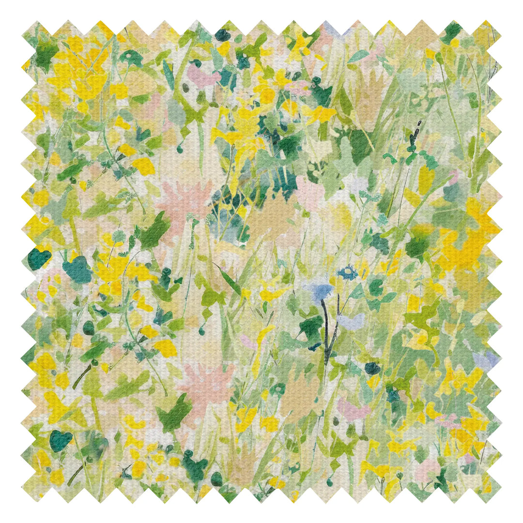 Hazy Meadow Fabric in Greens, Yellows and Pink