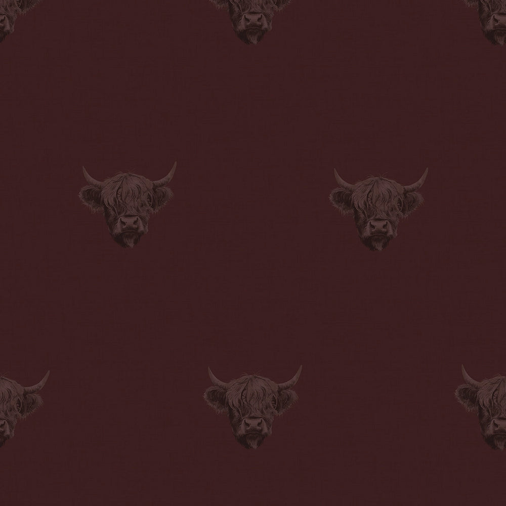 Heilan Coo Wallpaper in Garnet