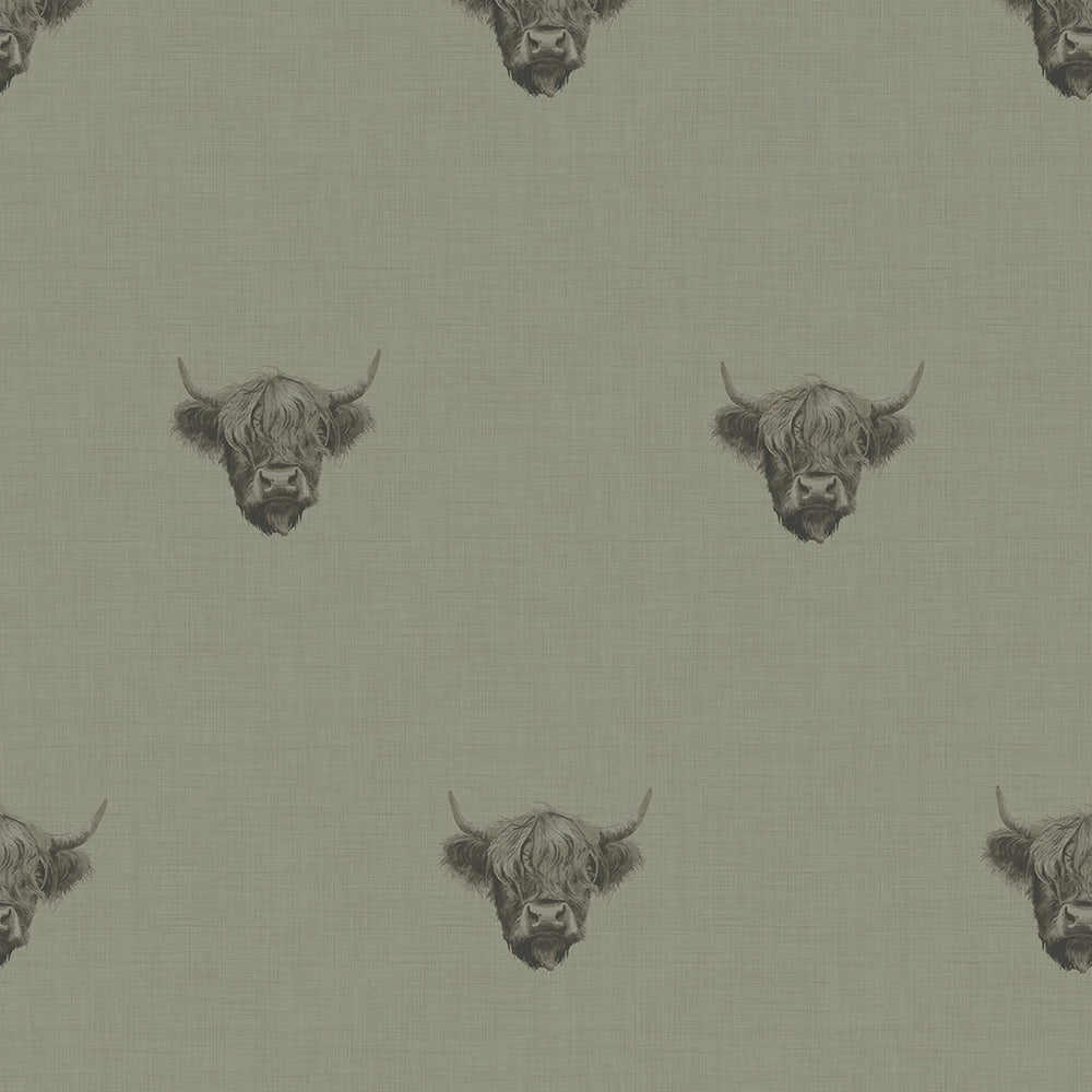 Heilan Coo Wallpaper in Warm Grey