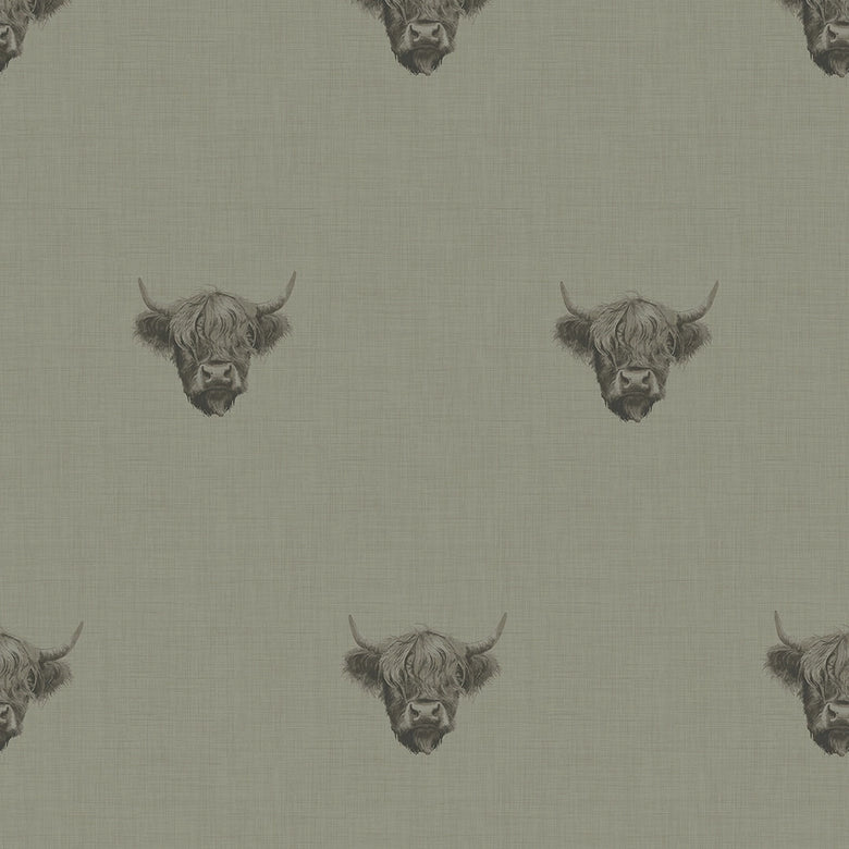Heilan Coo Wallpaper in Warm Grey