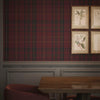 Heritage Tartan Wallpaper in Fig, Oxford Blue and Thistle Green
